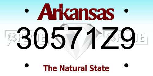 30571Z9 Arkansas License Plate