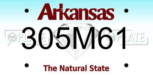 305M61 Arkansas License Plate