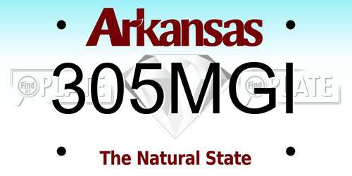 305MGI Arkansas License Plate