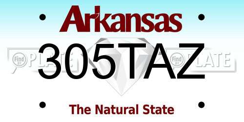 305TAZ Arkansas License Plate