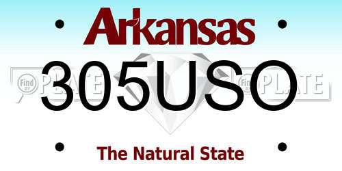305USO Arkansas License Plate