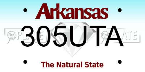 305UTA Arkansas License Plate