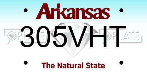 305VHT Arkansas License Plate