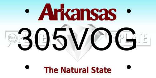 305VOG Arkansas License Plate