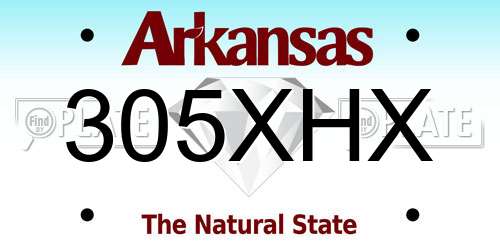 305XHX Arkansas License Plate