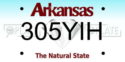 305YIH Arkansas License Plate