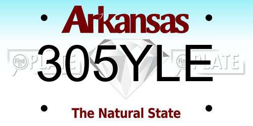 305YLE Arkansas License Plate
