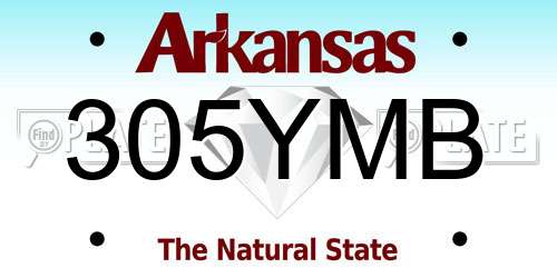 305YMB Arkansas License Plate