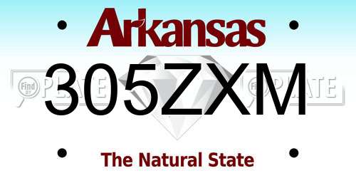305ZXM Arkansas License Plate