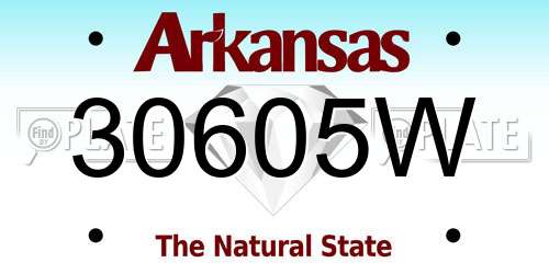 30605W Arkansas License Plate