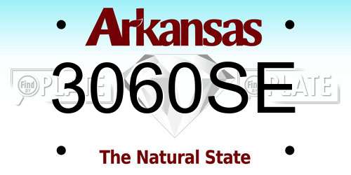 3060SE Arkansas License Plate