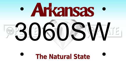 3060SW Arkansas License Plate