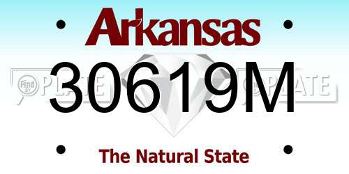 30619M Arkansas License Plate
