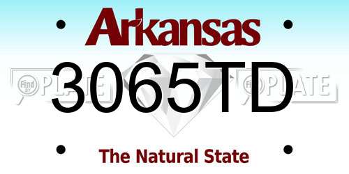 3065TD Arkansas License Plate