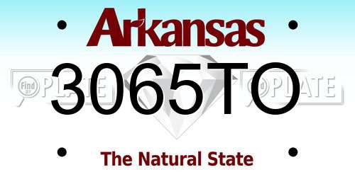 3065TO Arkansas License Plate
