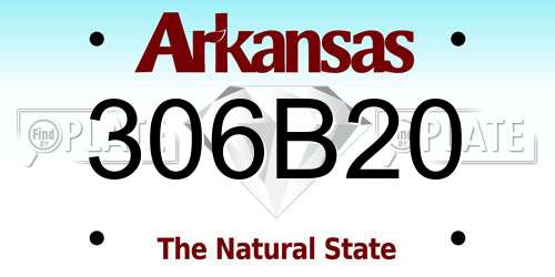 306B20 Arkansas License Plate