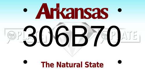 306B70 Arkansas License Plate