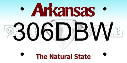 306DBW Arkansas License Plate