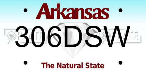 306DSW Arkansas License Plate