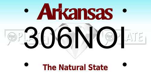 306NOI Arkansas License Plate