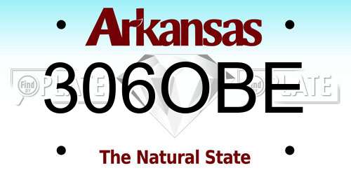 306OBE Arkansas License Plate