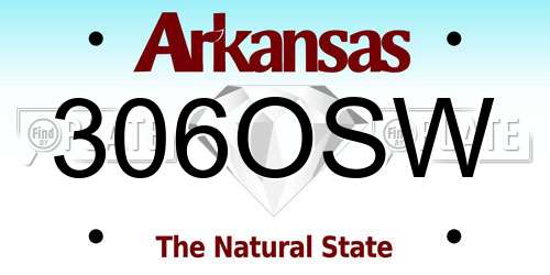 306OSW Arkansas License Plate