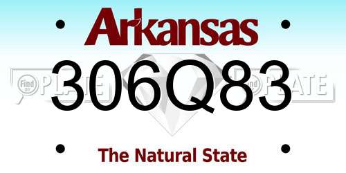 306Q83 Arkansas License Plate