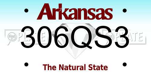 306QS3 Arkansas License Plate