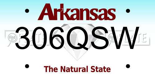 306QSW Arkansas License Plate
