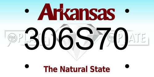 306S70 Arkansas License Plate