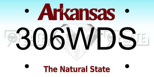 306WDS Arkansas License Plate
