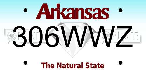 306WWZ Arkansas License Plate