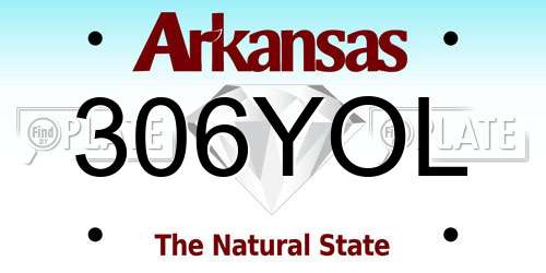 306YOL Arkansas License Plate