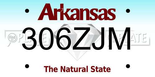 306ZJM Arkansas License Plate