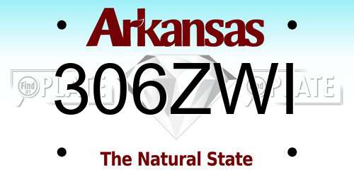 306ZWI Arkansas License Plate