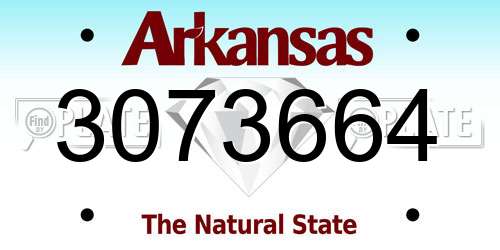 3073664 Arkansas License Plate