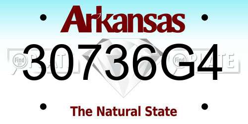 30736G4 Arkansas License Plate