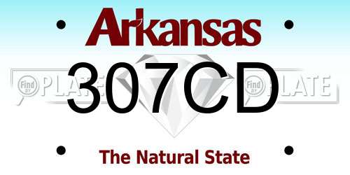 307CD Arkansas License Plate