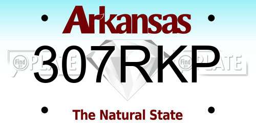 307RKP Arkansas License Plate