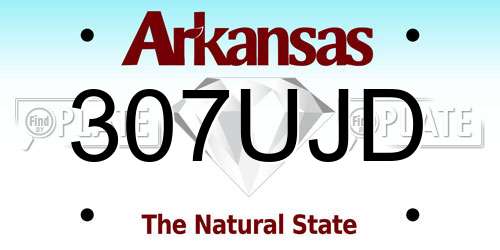307UJD Arkansas License Plate