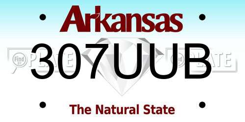 307UUB Arkansas License Plate