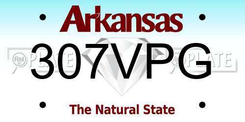 307VPG Arkansas License Plate