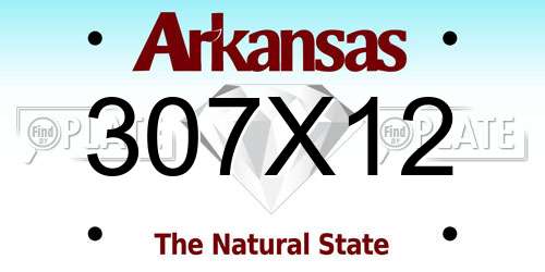 307X12 Arkansas License Plate