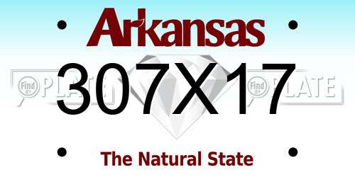 307X17 Arkansas License Plate