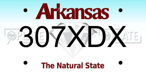 307XDX Arkansas License Plate