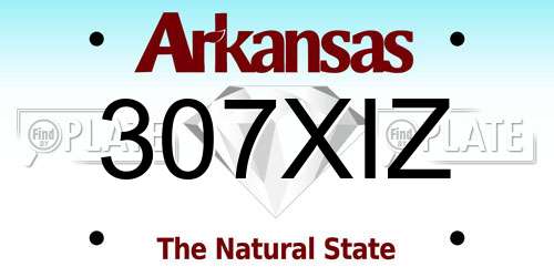307XIZ Arkansas License Plate
