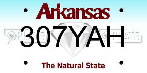 307YAH Arkansas License Plate