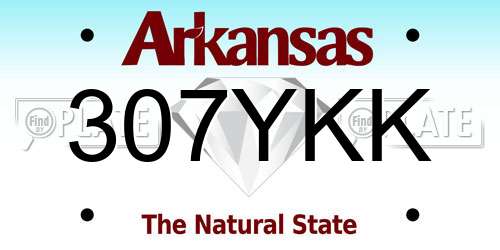 307YKK Arkansas License Plate