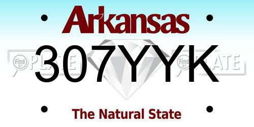 307YYK Arkansas License Plate