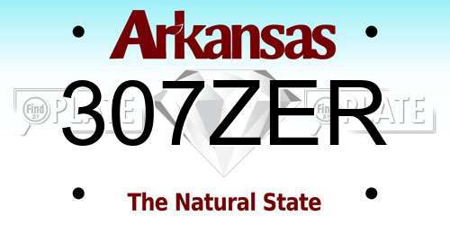 307ZER Arkansas License Plate